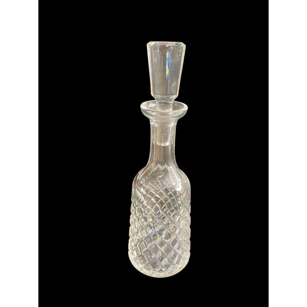 Waterford Crystal Alana Pattern Wind Decanter and Stopper 13"h Hatch Pattern